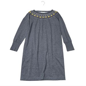 MATILDA JANE Just Imagine Cozy Charcoal Gray Metallic Sweatshirt Dress M